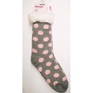 Ladies  Long Sherpa Homesocks with anti-skid